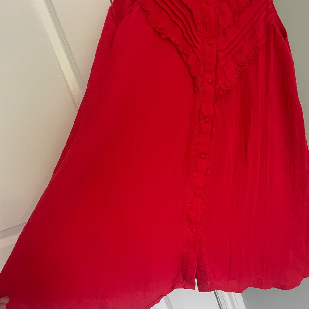 Tuckernuck Pomander Place Dutton Eyelet Sleeveless Mini Dress in Poppy Red - Picture 6 of 15
